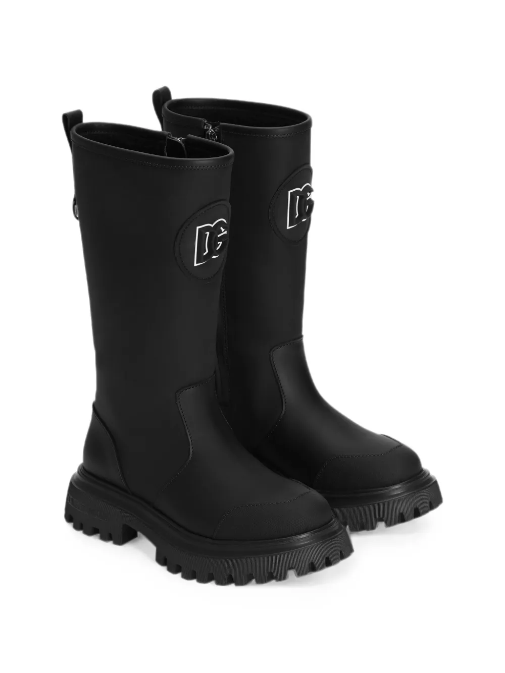 Dolce & Gabbana Kids calfskin boots Zwart