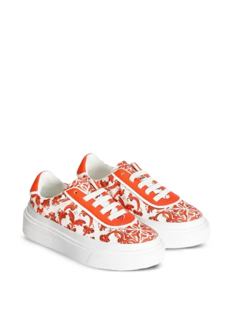 Dolce & Gabbana Kids Girlie Up sneakers in majolica-print canvas