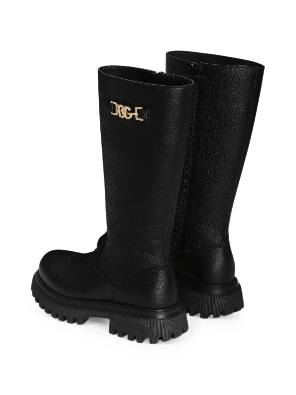 Dolce & Gabbana Kids calfskin boots Zwart