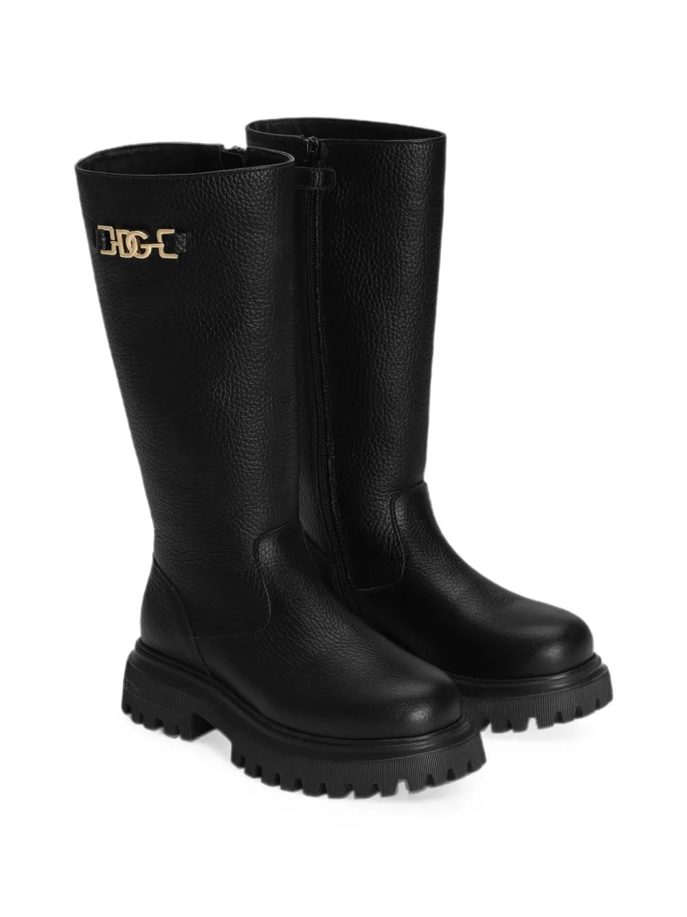 Dolce & Gabbana Kids calfskin boots Zwart