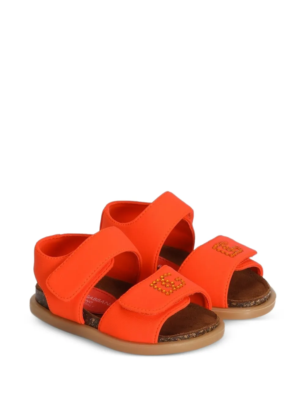Dolce & Gabbana Kids Sandali con strass - Arancione