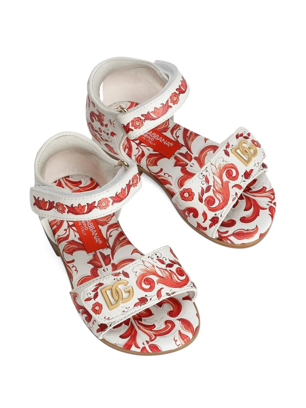 Dolce & Gabbana Kids Sandalen met print Wit