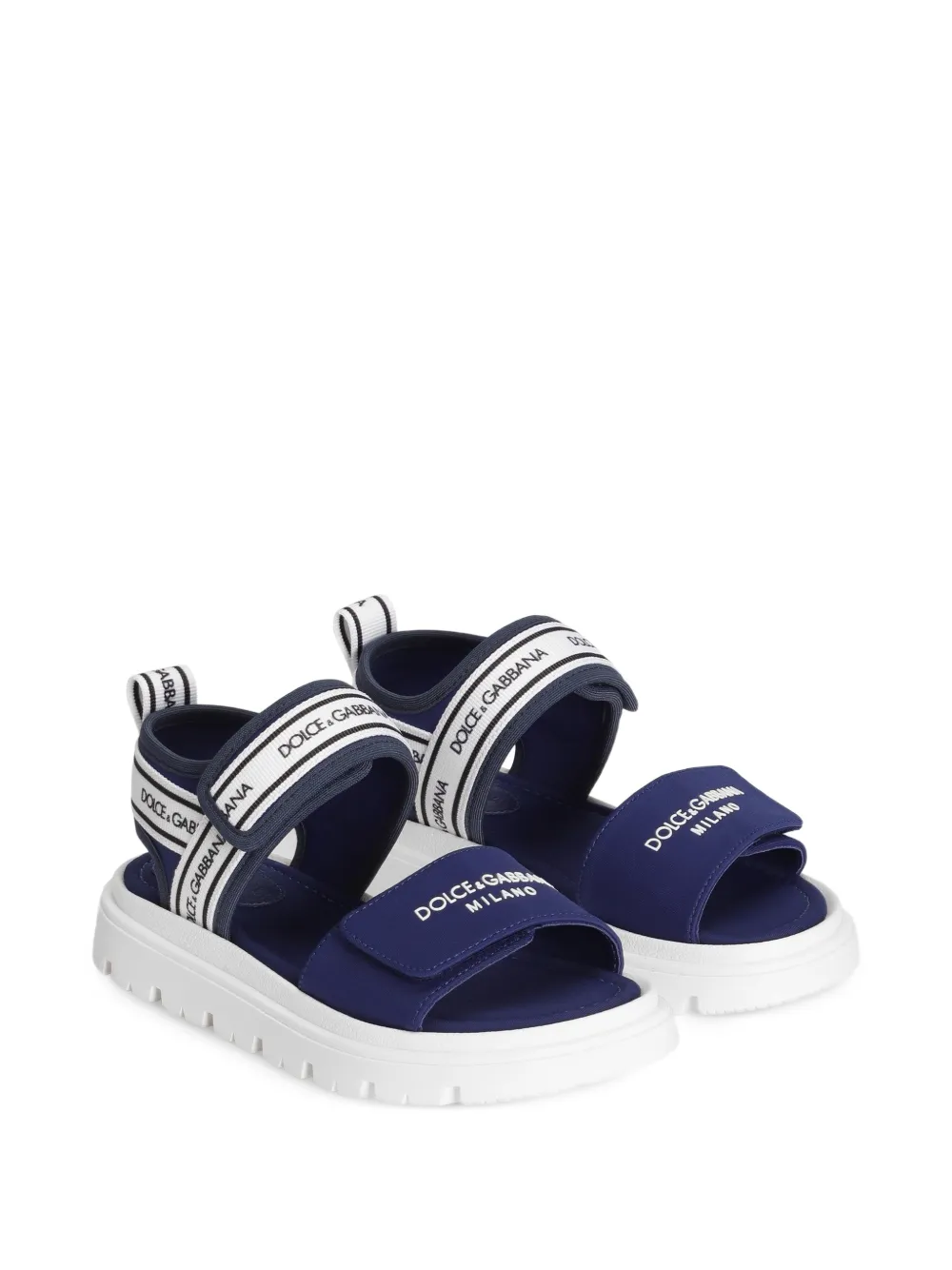Dolce & Gabbana Kids Stoffen sandalen Blauw