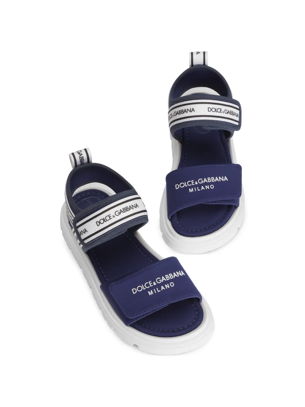 Dolce & Gabbana Kids Stoffen sandalen Blauw