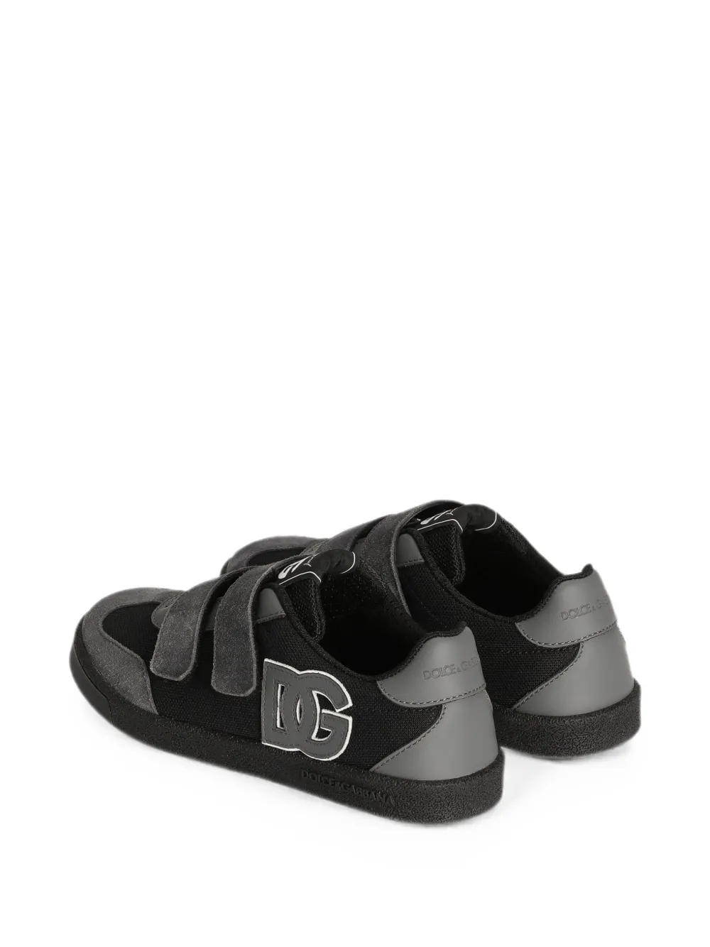 Dolce & Gabbana Kids DG Original kalfsleren sneakers Zwart
