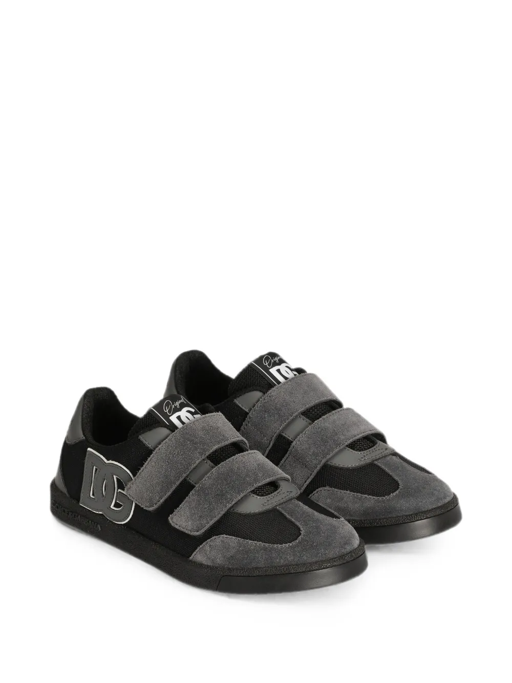 Dolce & Gabbana Kids DG Original kalfsleren sneakers Zwart