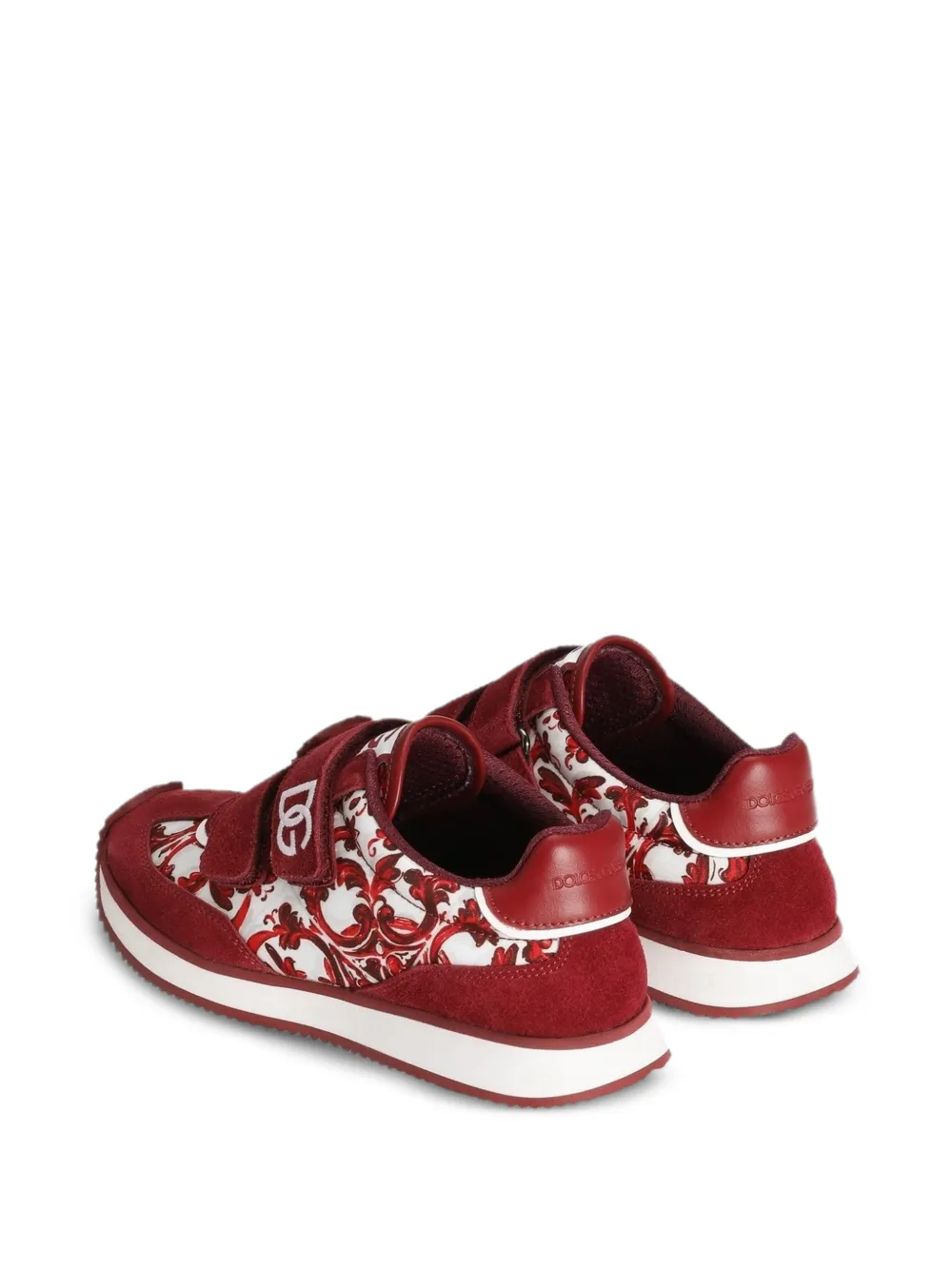 Dolce & Gabbana Kids Cushion nylon sneakers met Majolica-print Rood
