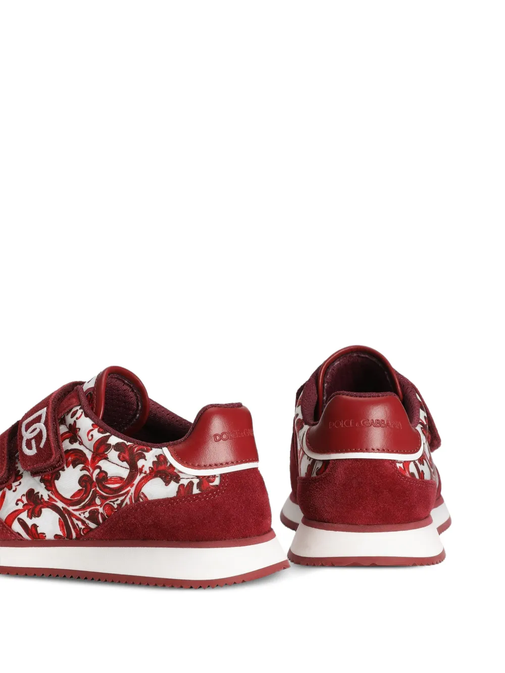 Dolce & Gabbana Kids Cushion nylon sneakers met Majolica-print Rood