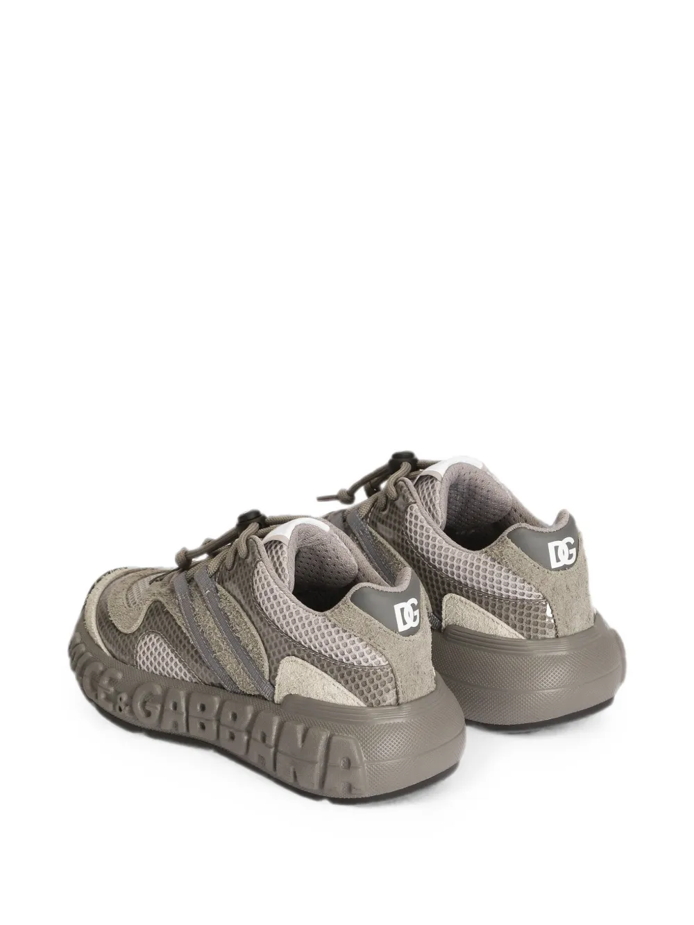 Dolce & Gabbana Kids DG Bounce 12 sneakers in split calfskin Grijs