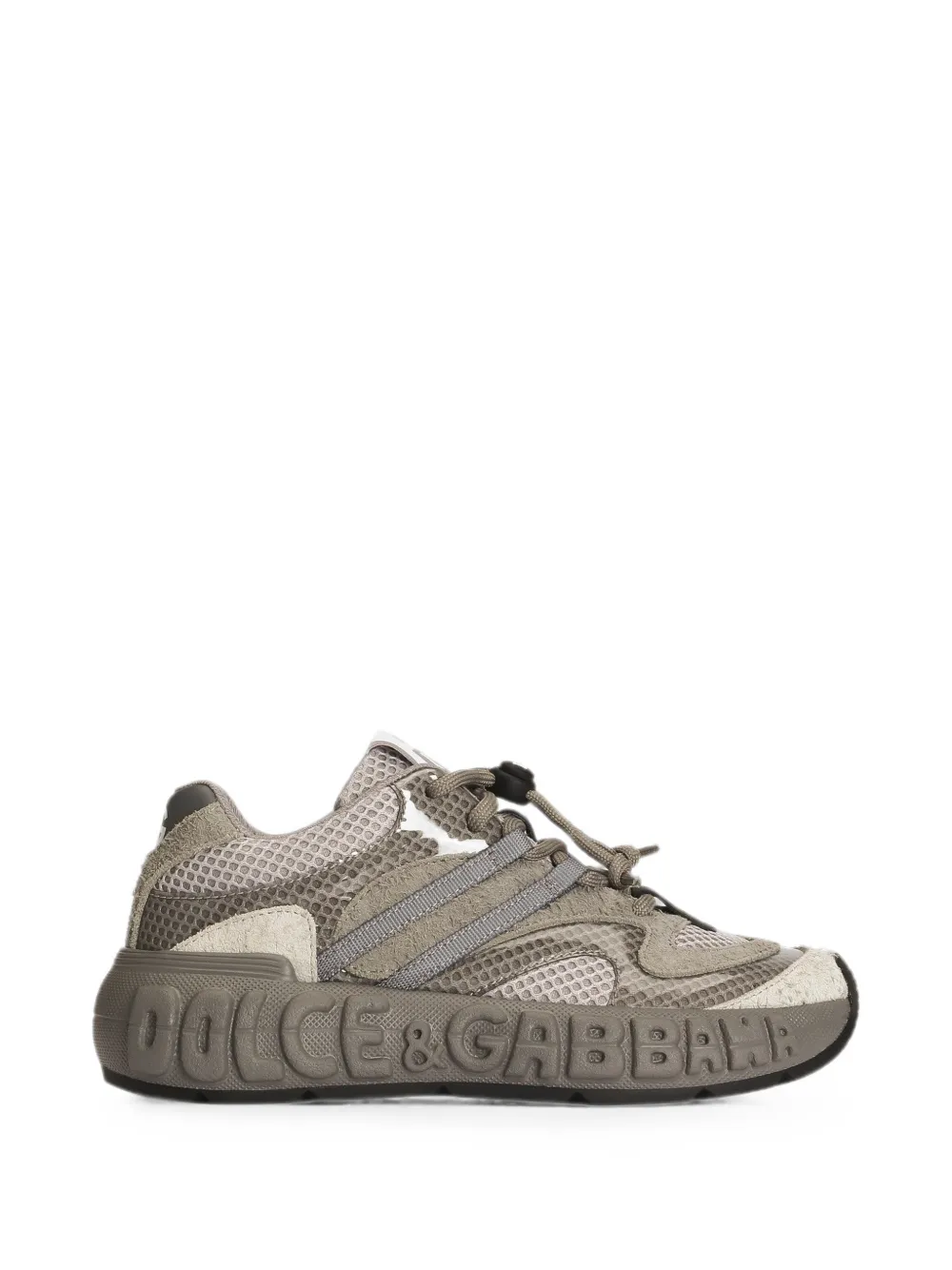 Dolce & Gabbana Kids DG Bounce 12 sneakers in split calfskin Grijs