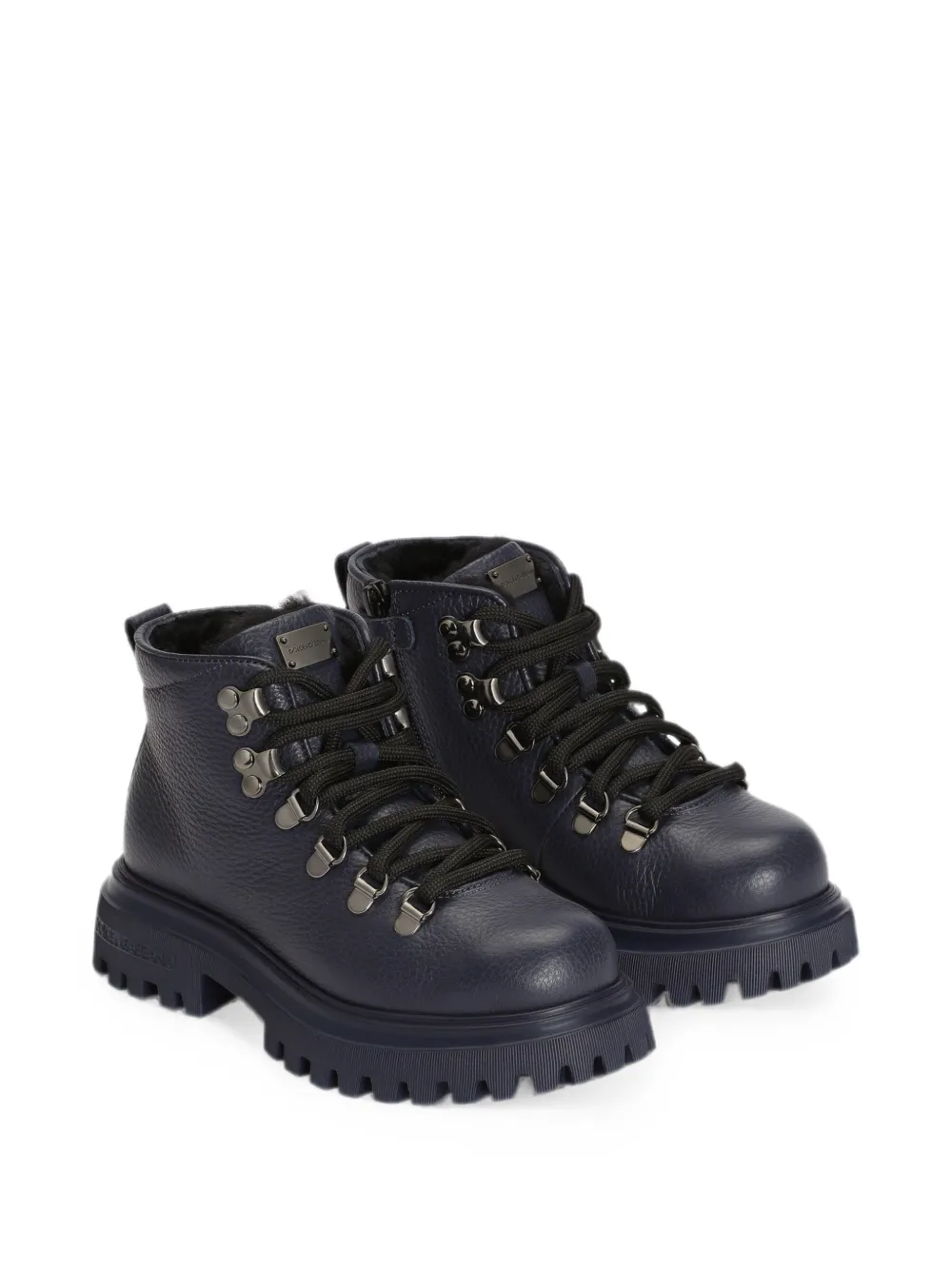 Dolce & Gabbana Kids Kalfsleren laarzen Blauw