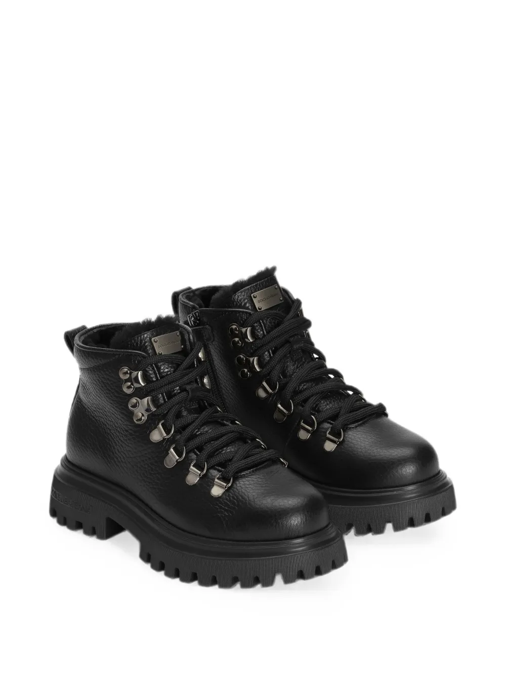 Dolce & Gabbana Kids calfskin boots Zwart