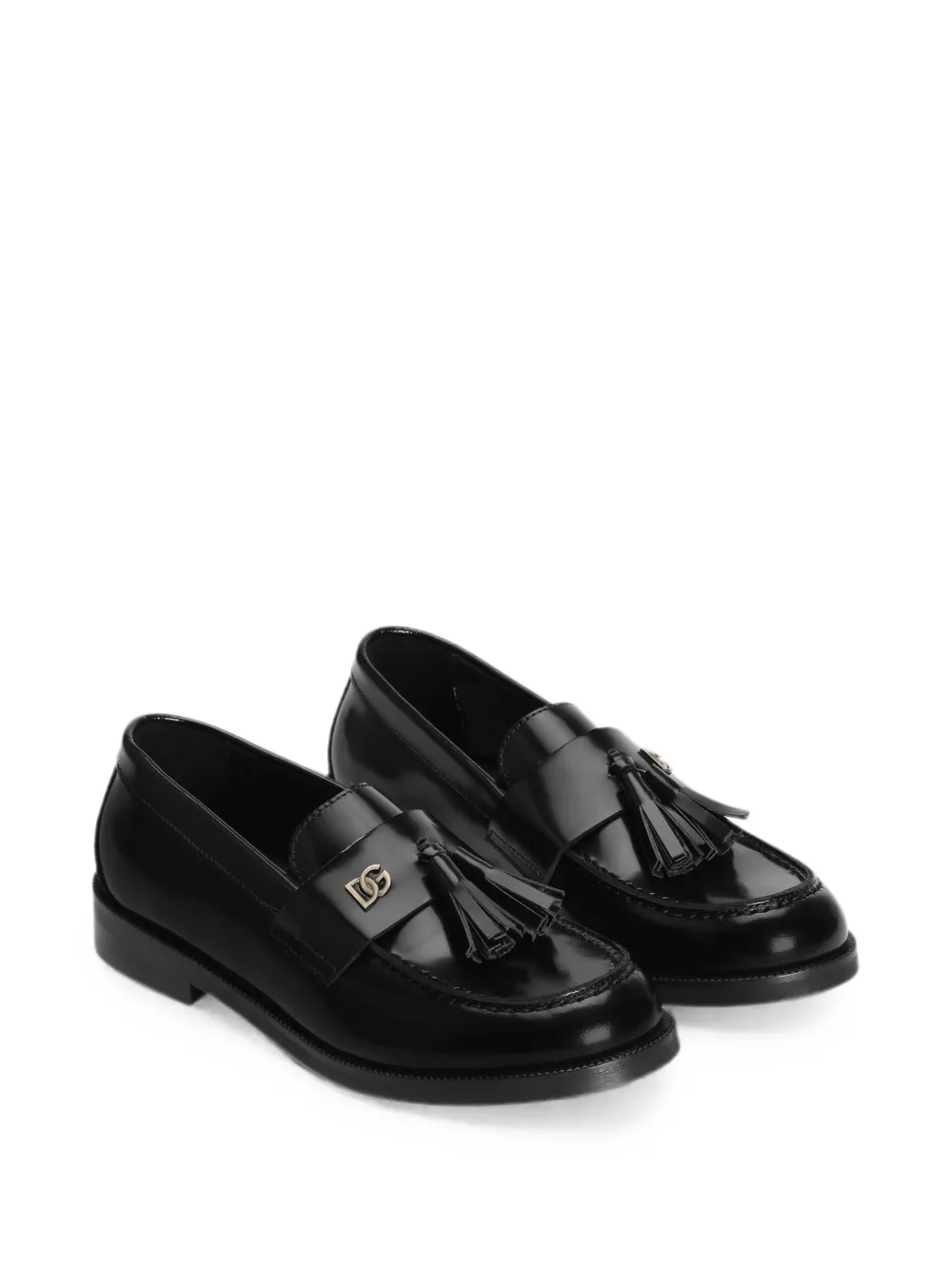 Dolce & Gabbana Kids calfsikin loafers Zwart