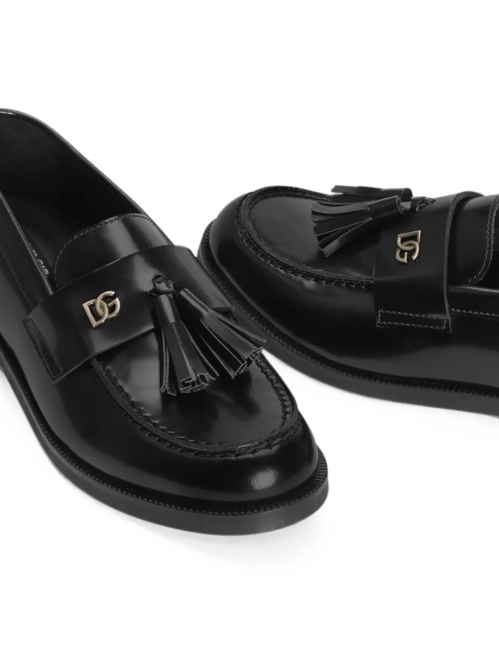 Dolce & Gabbana Kids calfsikin loafers Zwart
