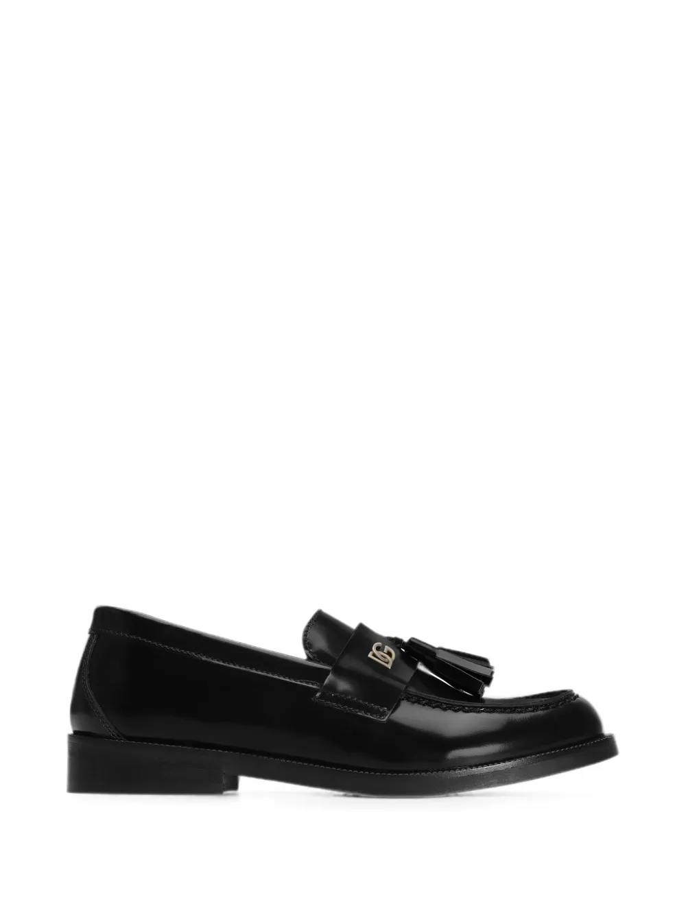 Dolce & Gabbana Kids calfsikin loafers Zwart