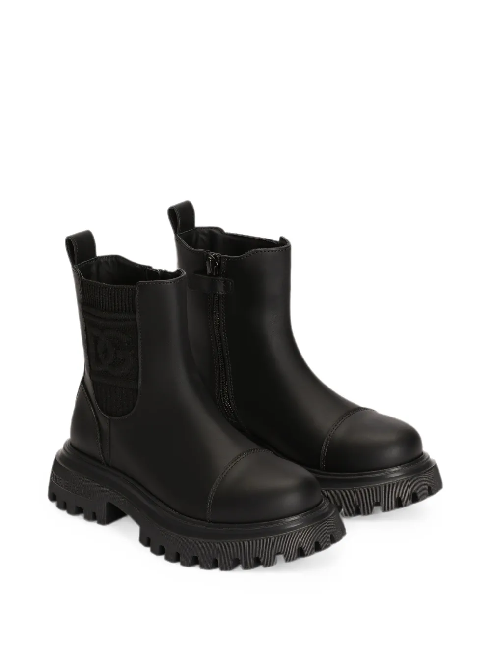 Dolce & Gabbana Kids calfskin boots Zwart