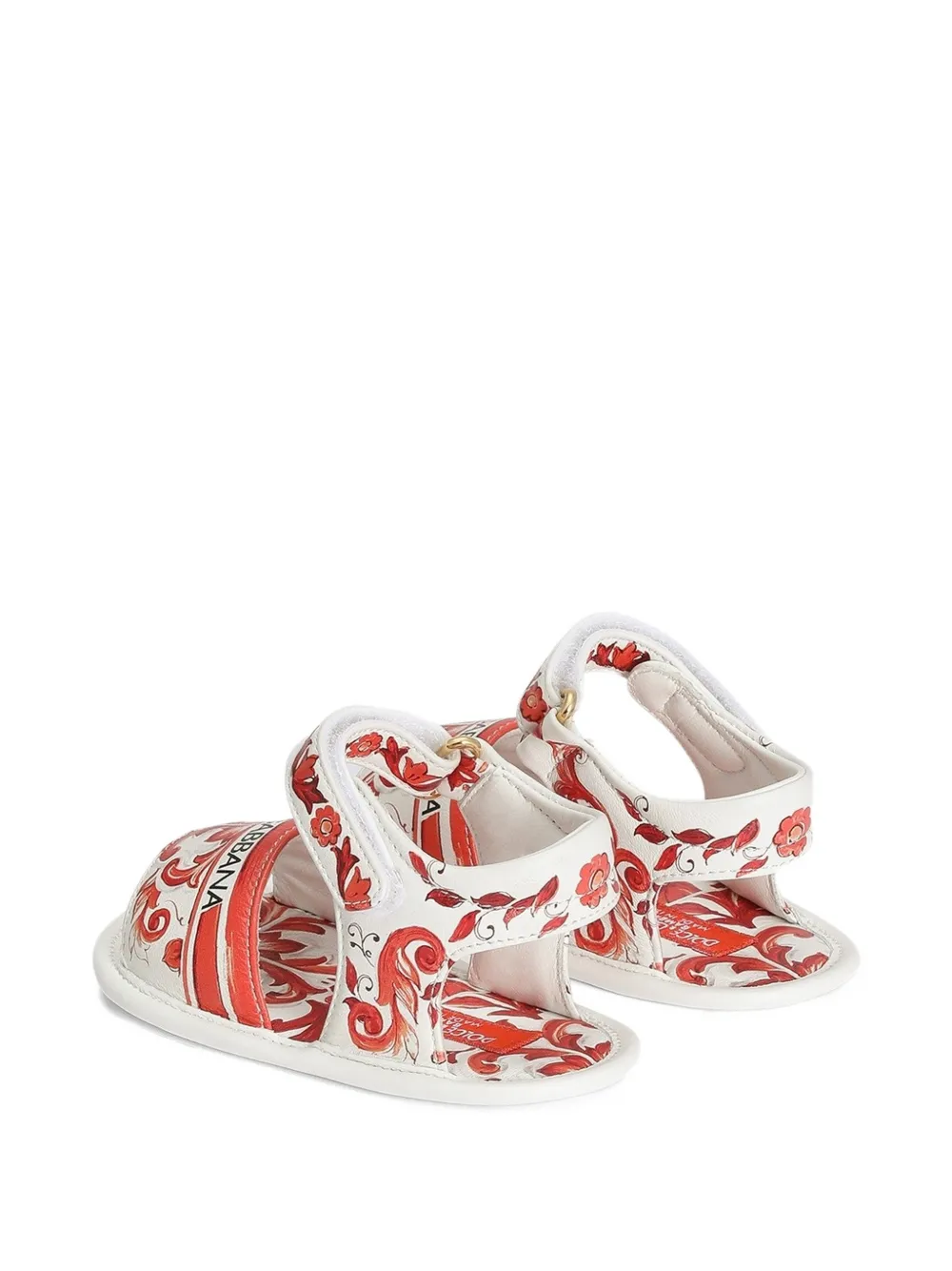 Dolce & Gabbana Kids Lammy sandalen met Majolica-print Wit