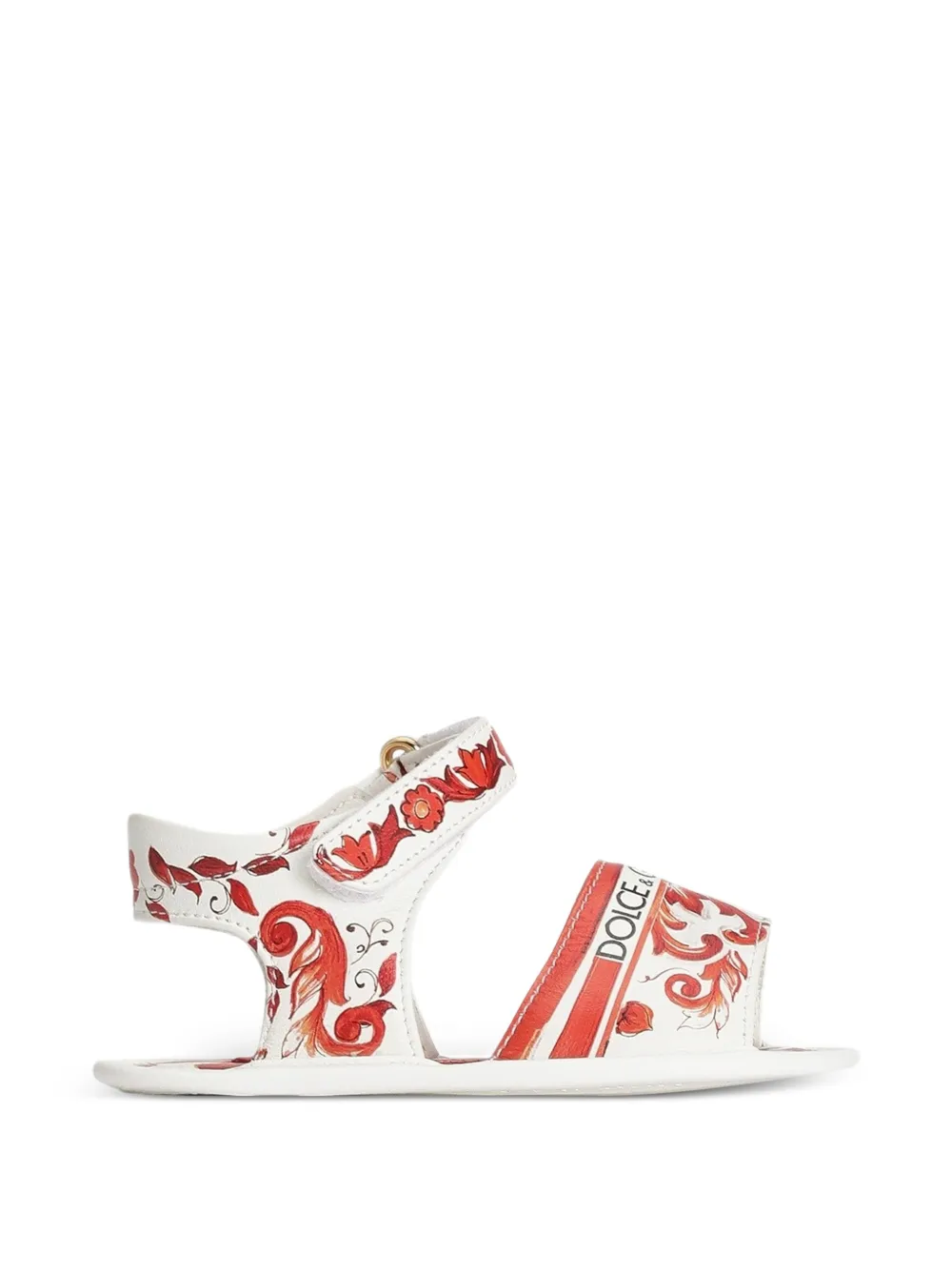 Dolce & Gabbana Kids Lammy sandalen met Majolica-print Wit