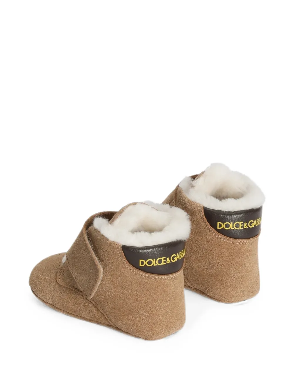 Dolce & Gabbana Kids Fluwelen laarzen Beige