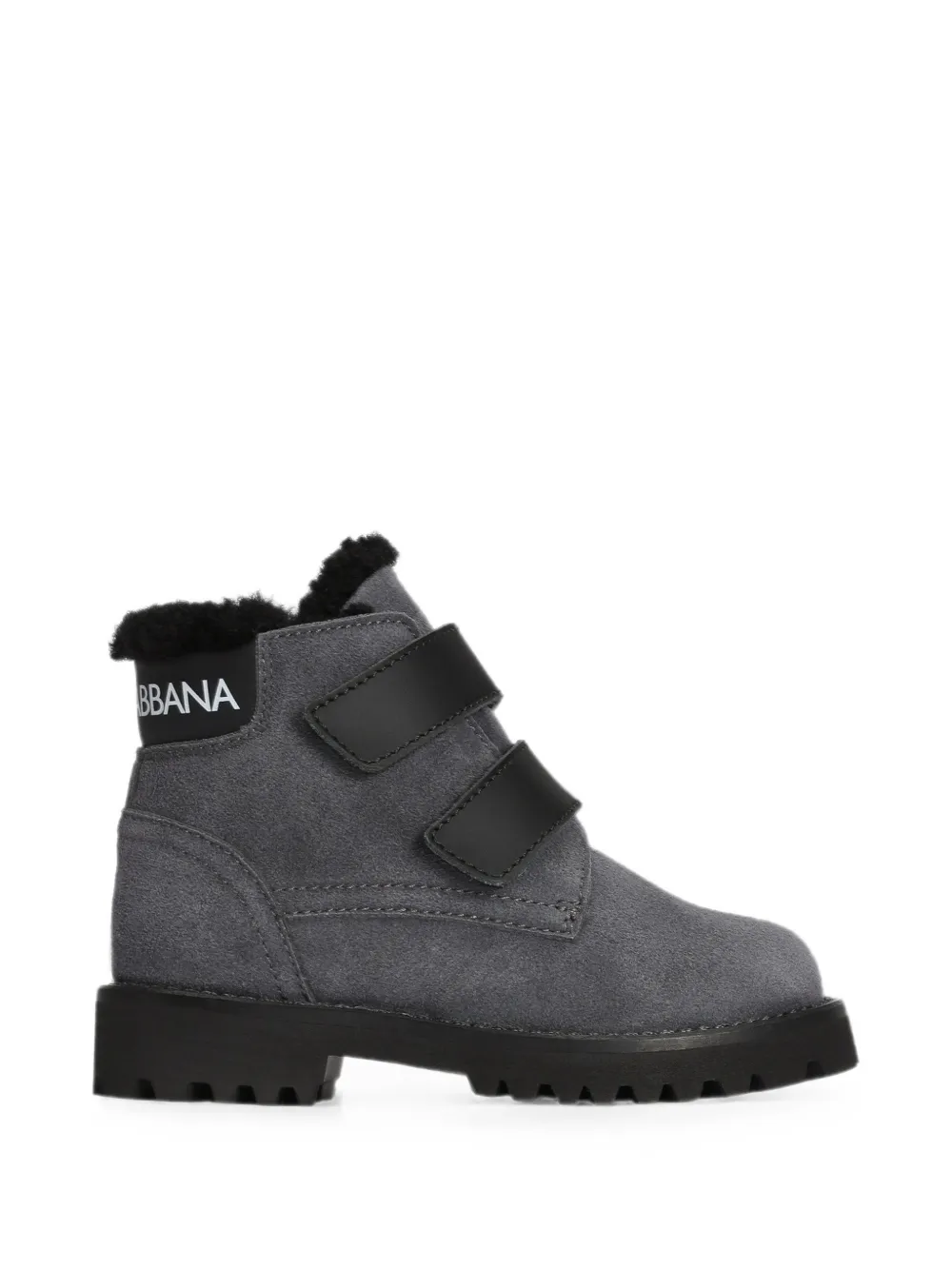 Dolce & Gabbana Kids velour-fabric boots - Grey