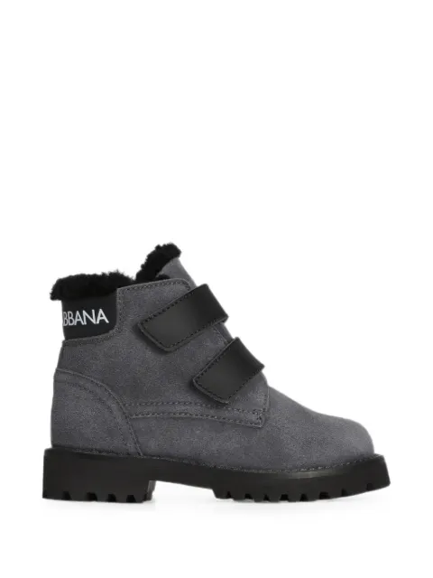 Dolce & Gabbana Kids velour-fabric boots