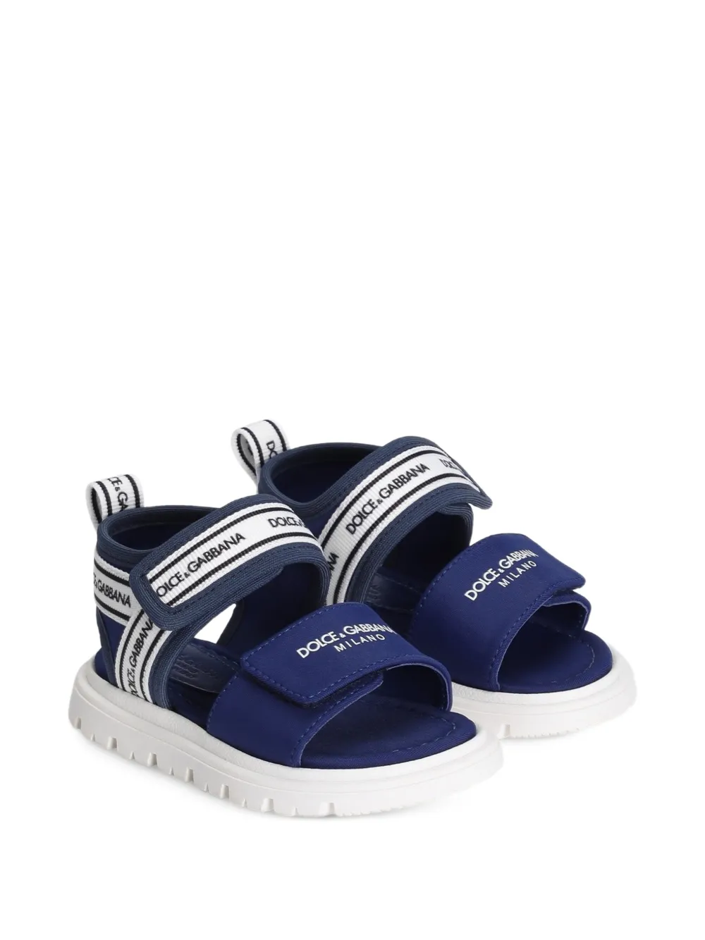 Dolce & Gabbana Kids Sandali in tessuto - Blu