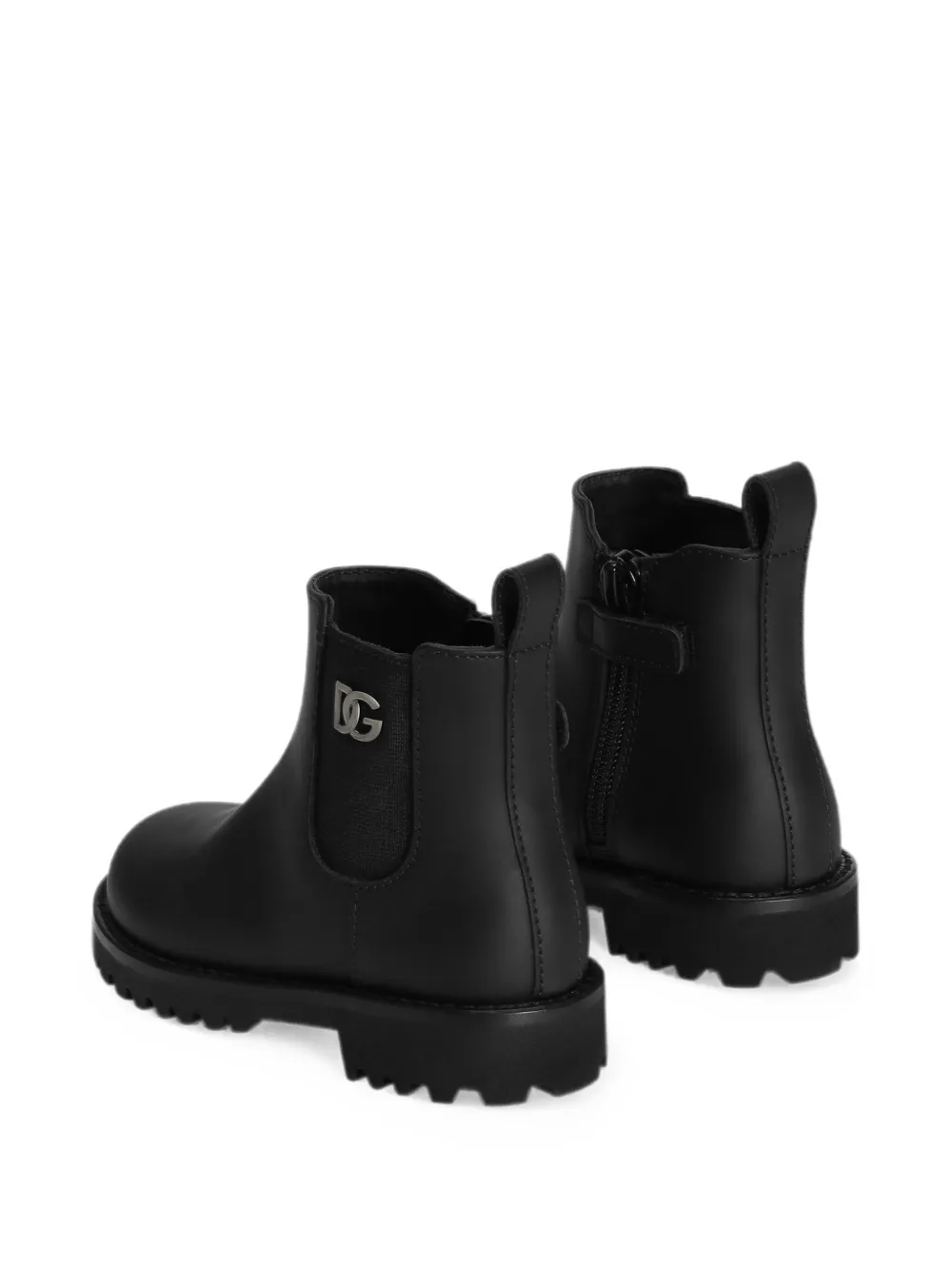Dolce & Gabbana Kids calfskin boots Zwart