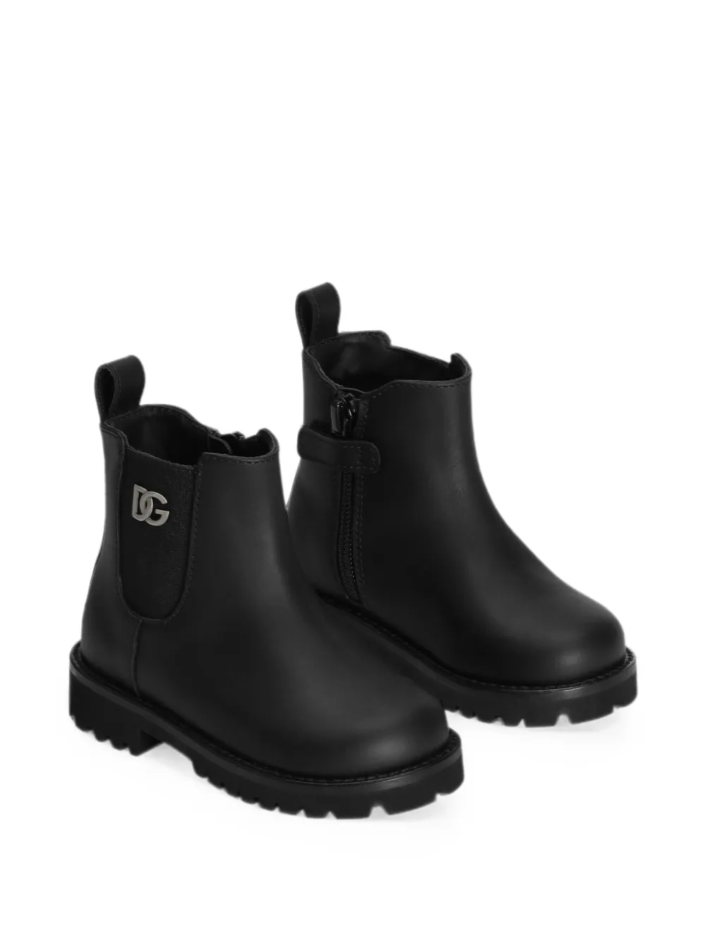Dolce & Gabbana Kids calfskin boots Zwart