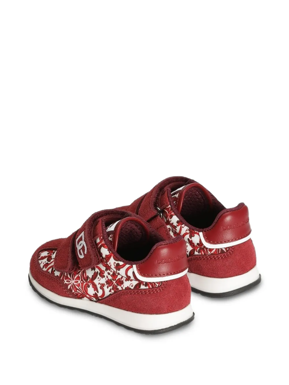 Dolce & Gabbana Kids Cushion nylon sneakers met Majolica-print Rood