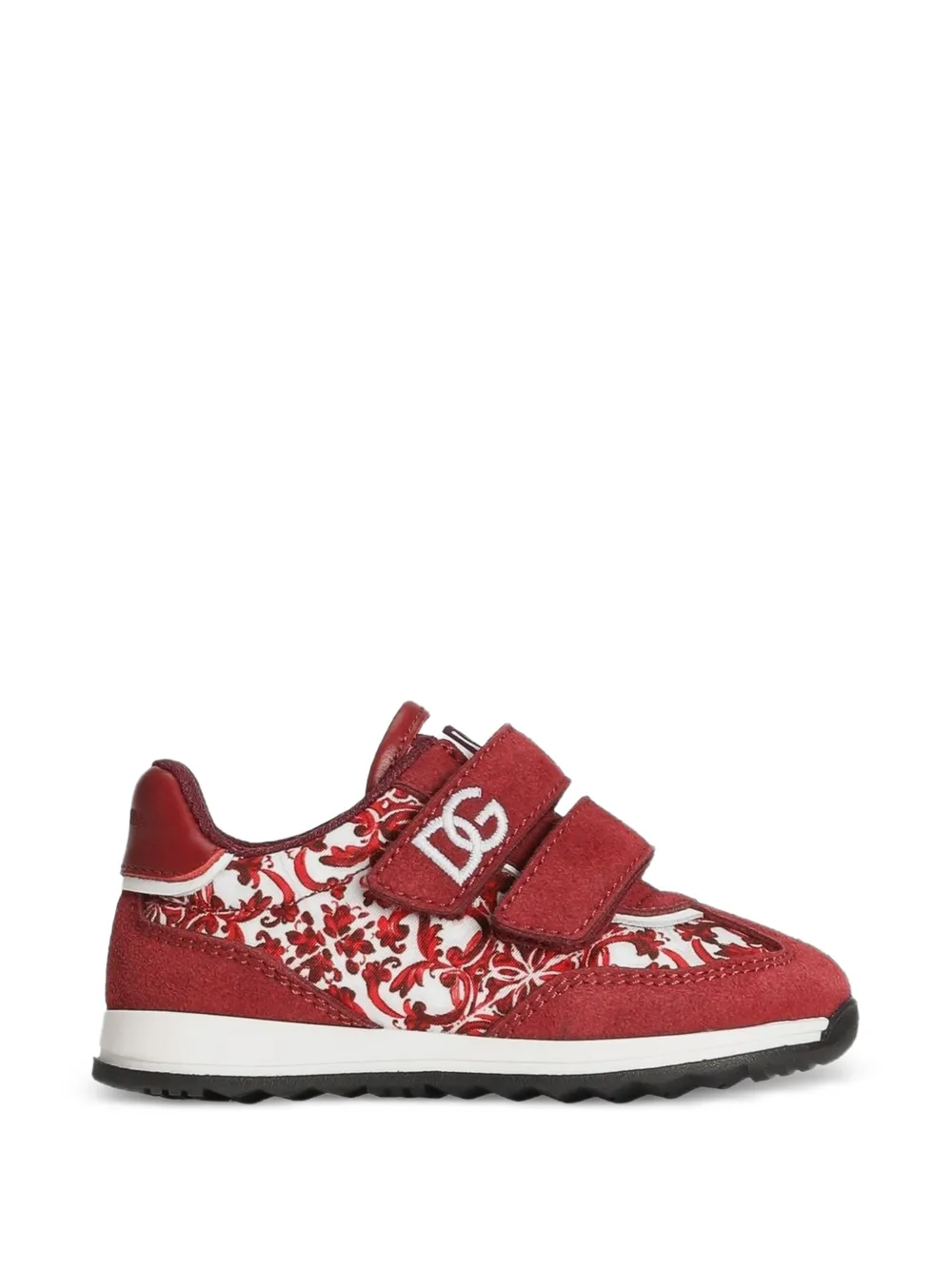 Dolce & Gabbana Kids Cushion nylon sneakers met Majolica-print Rood