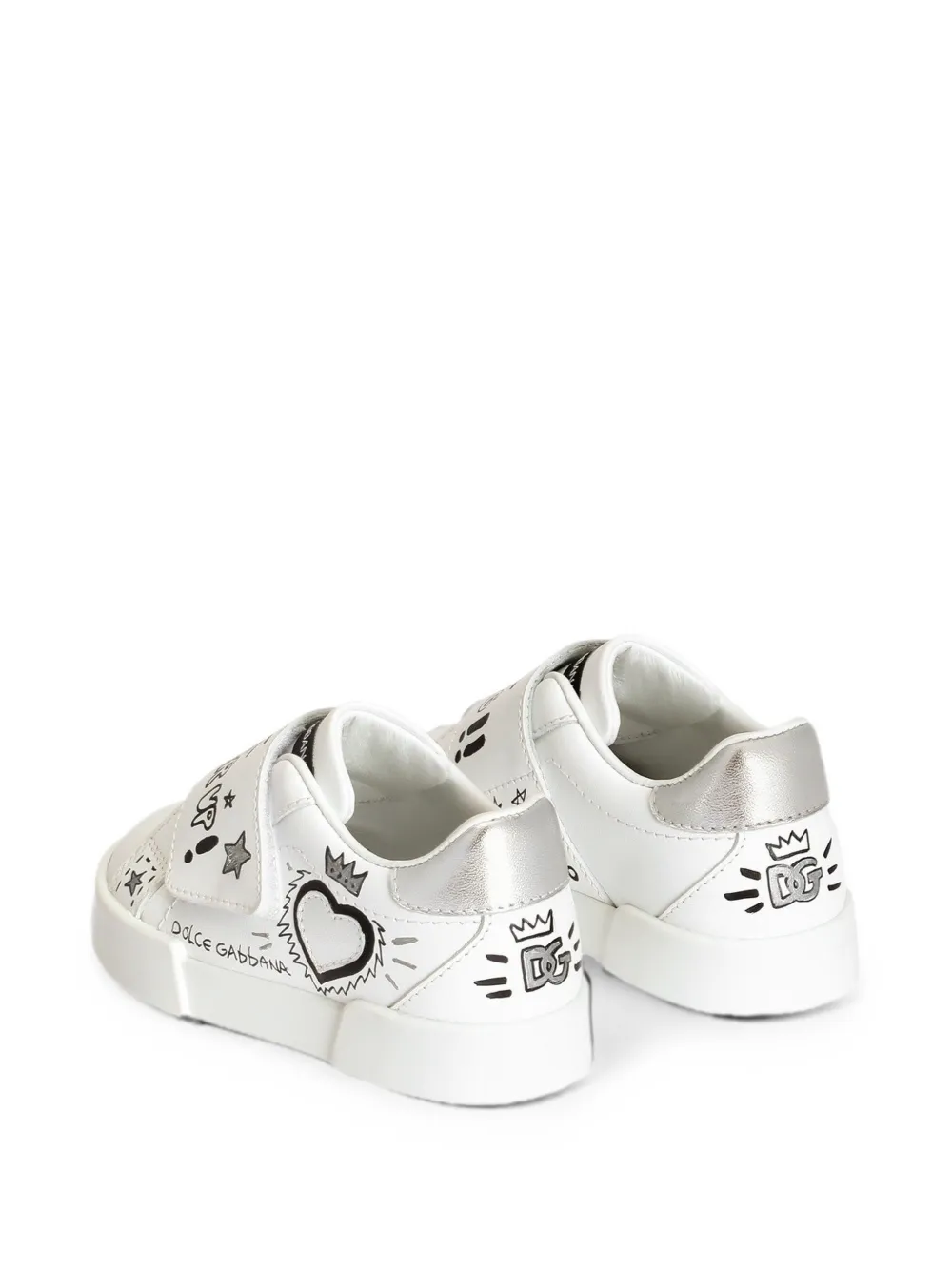 Dolce & Gabbana Kids Portofino light sneakers in calfskin Wit