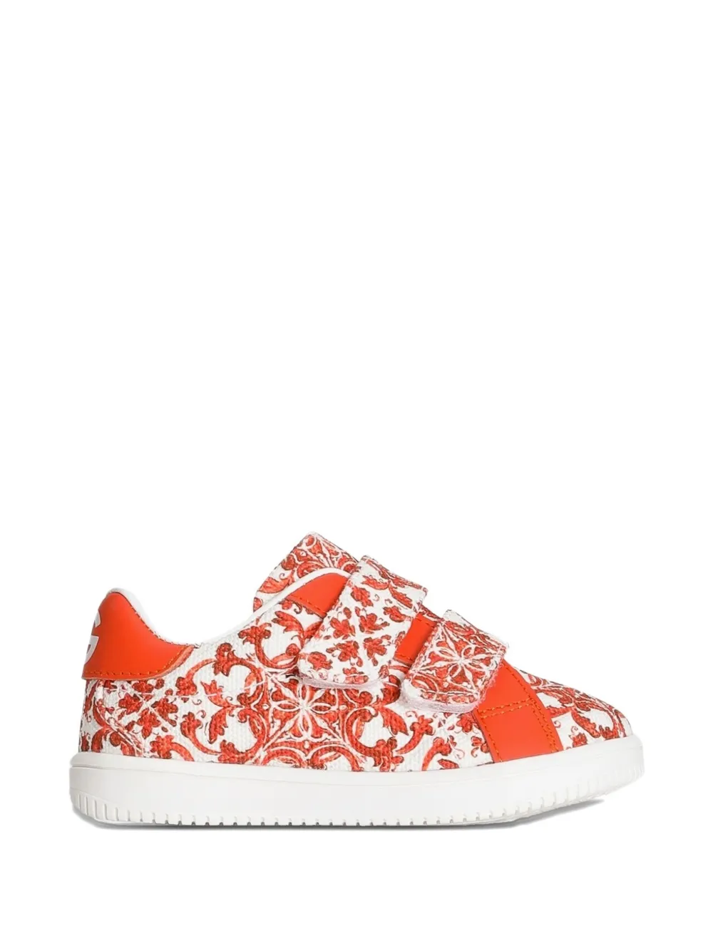 Dolce & Gabbana Kids Original canvas sneakers met Majolica-print Oranje