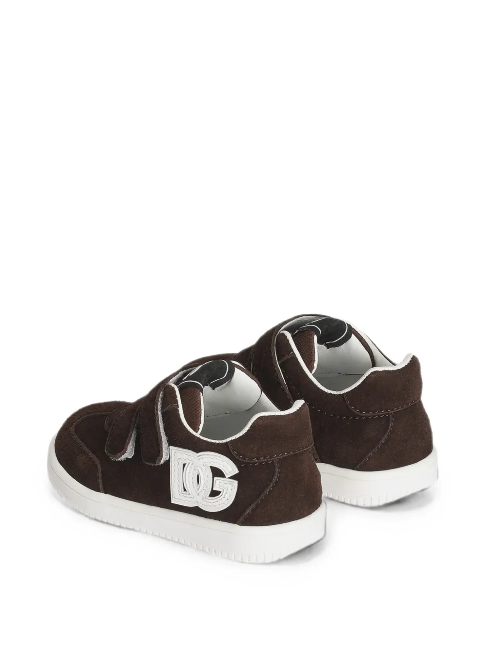 Dolce & Gabbana Kids DG Original velour fabric sneakers Bruin