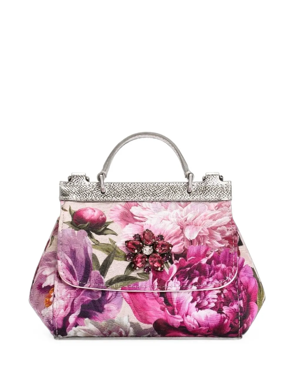 Dolce & Gabbana Kids sac à main Sicily à imprimé pivoine - Rose