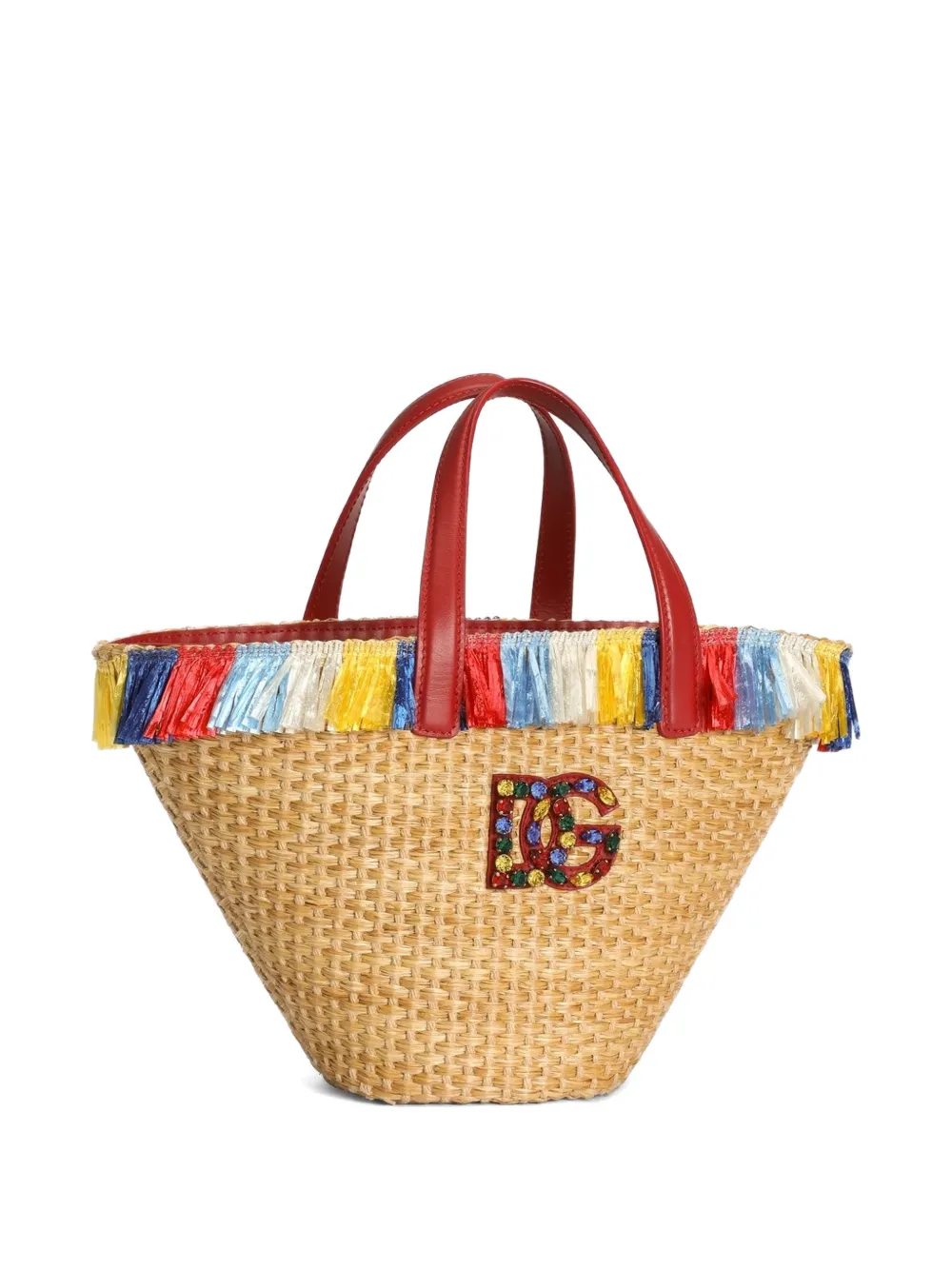 Dolce & Gabbana Kids Coffa raffia tas Beige