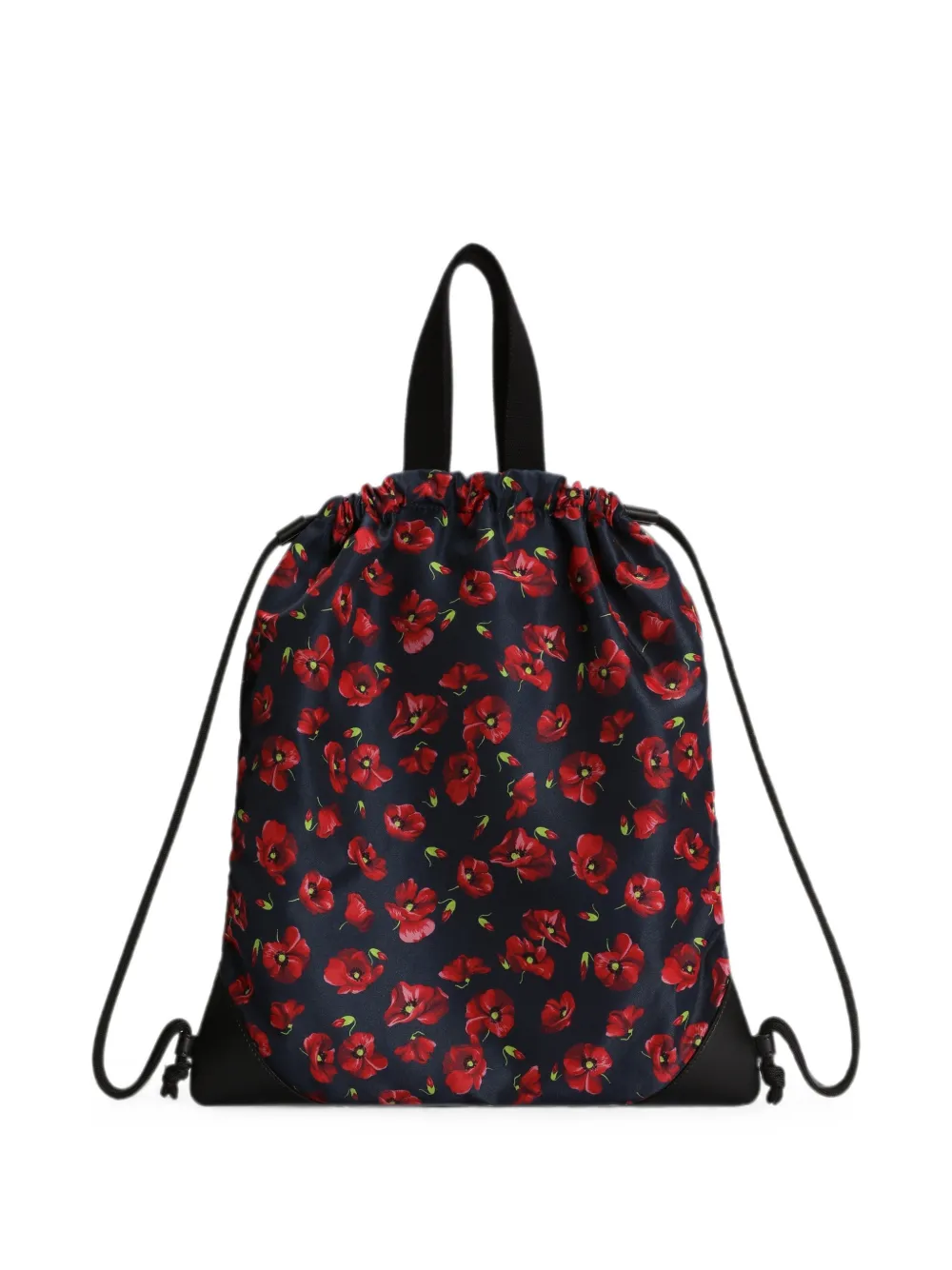 Dolce & Gabbana Kids Nylon rugzak met klaprozen-print Blauw