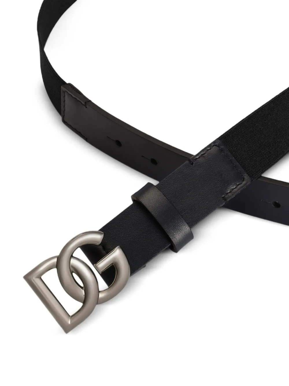 Dolce & Gabbana Kids Riem van kalfsleer met logo Zwart