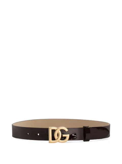 Dolce & Gabbana Kids patent-leather logo belt