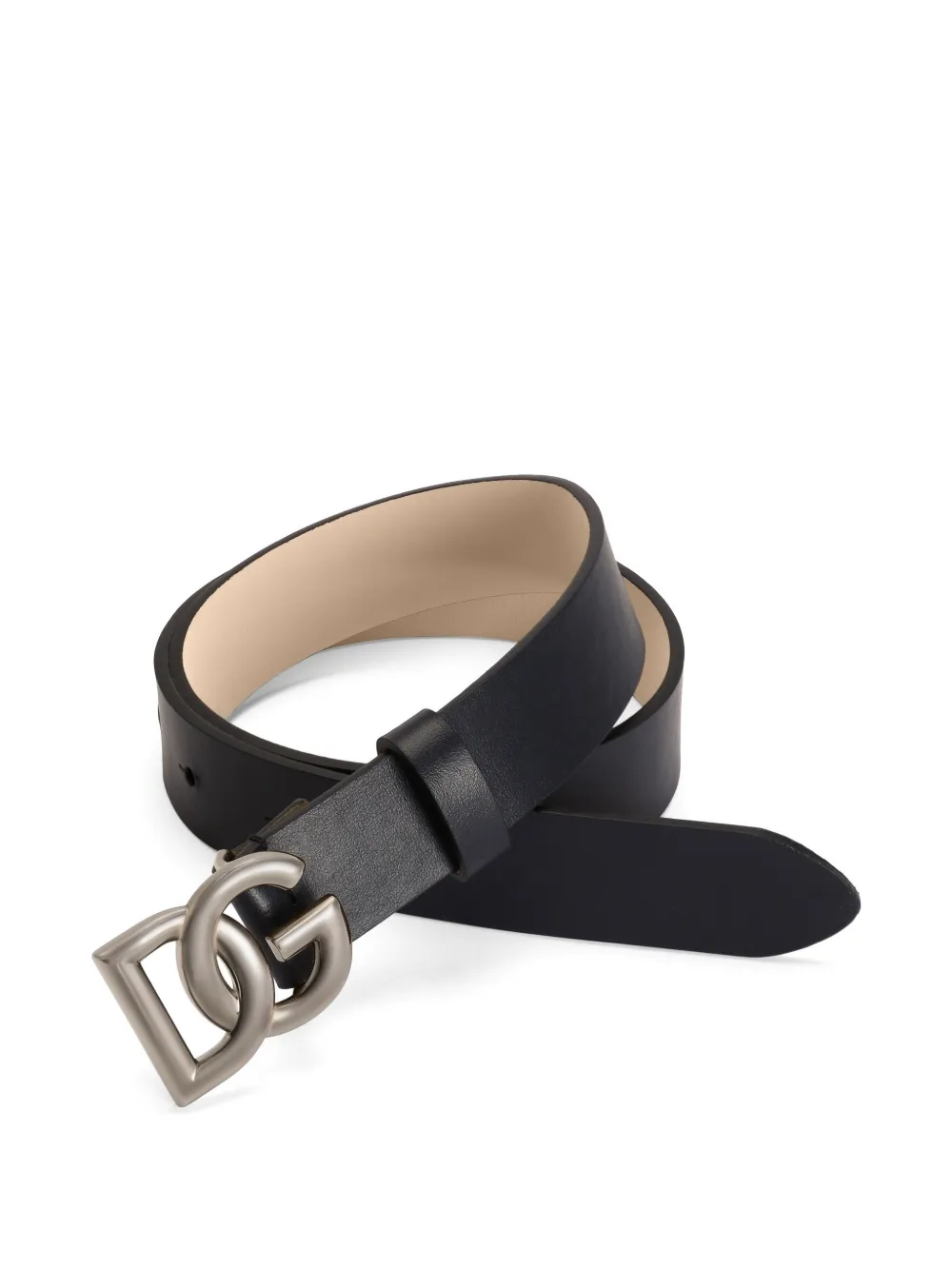 Dolce & Gabbana Kids Kalfsleren riem met logo Blauw