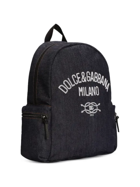 Dolce & Gabbana Kids Rucksack aus Denim mit Logo