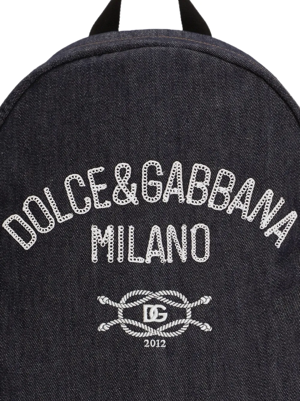 Dolce & Gabbana Kids Denim rugzak met logo Blauw