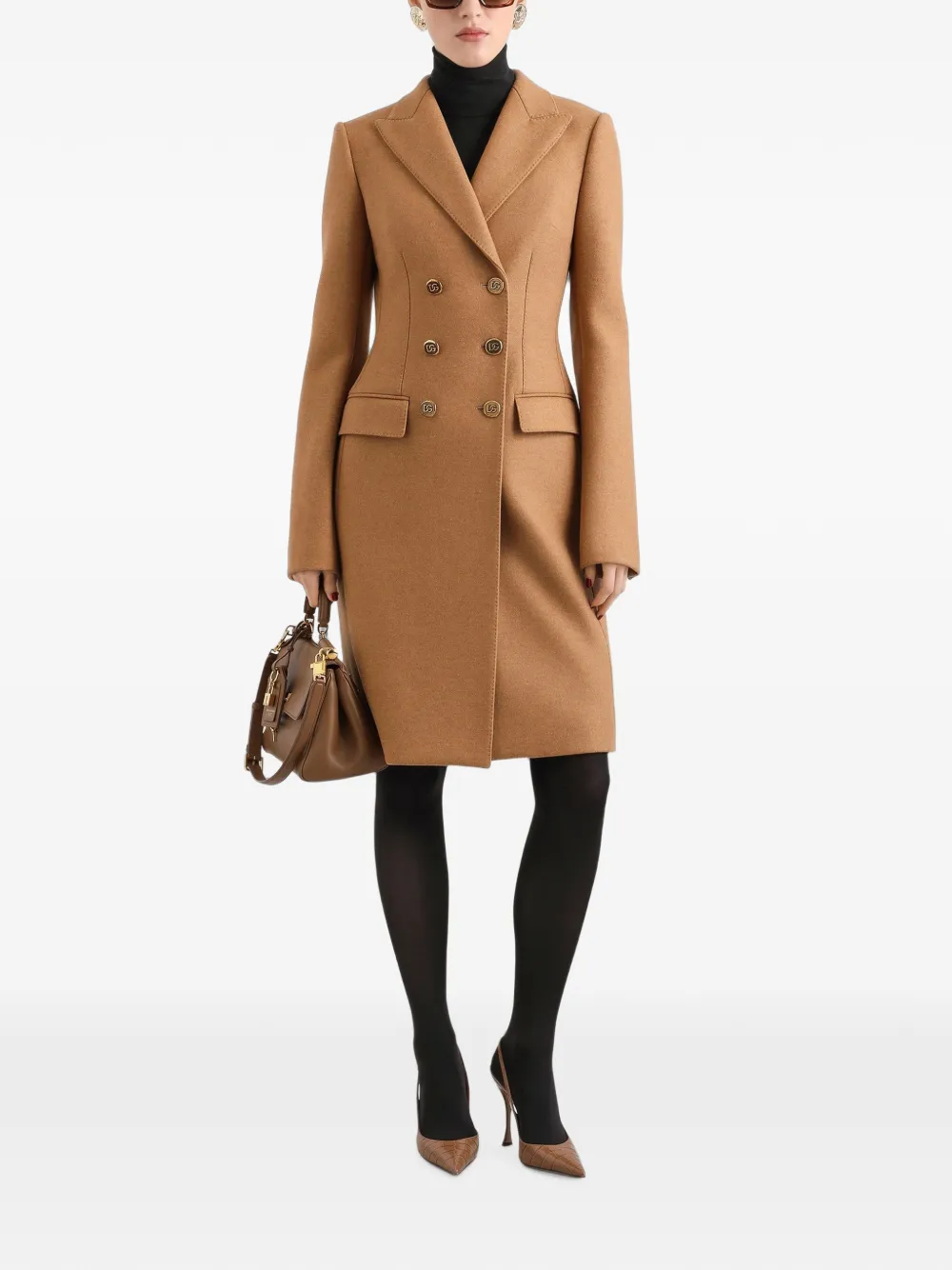 Dolce & Gabbana Dolce double-breasted wool coat Beige