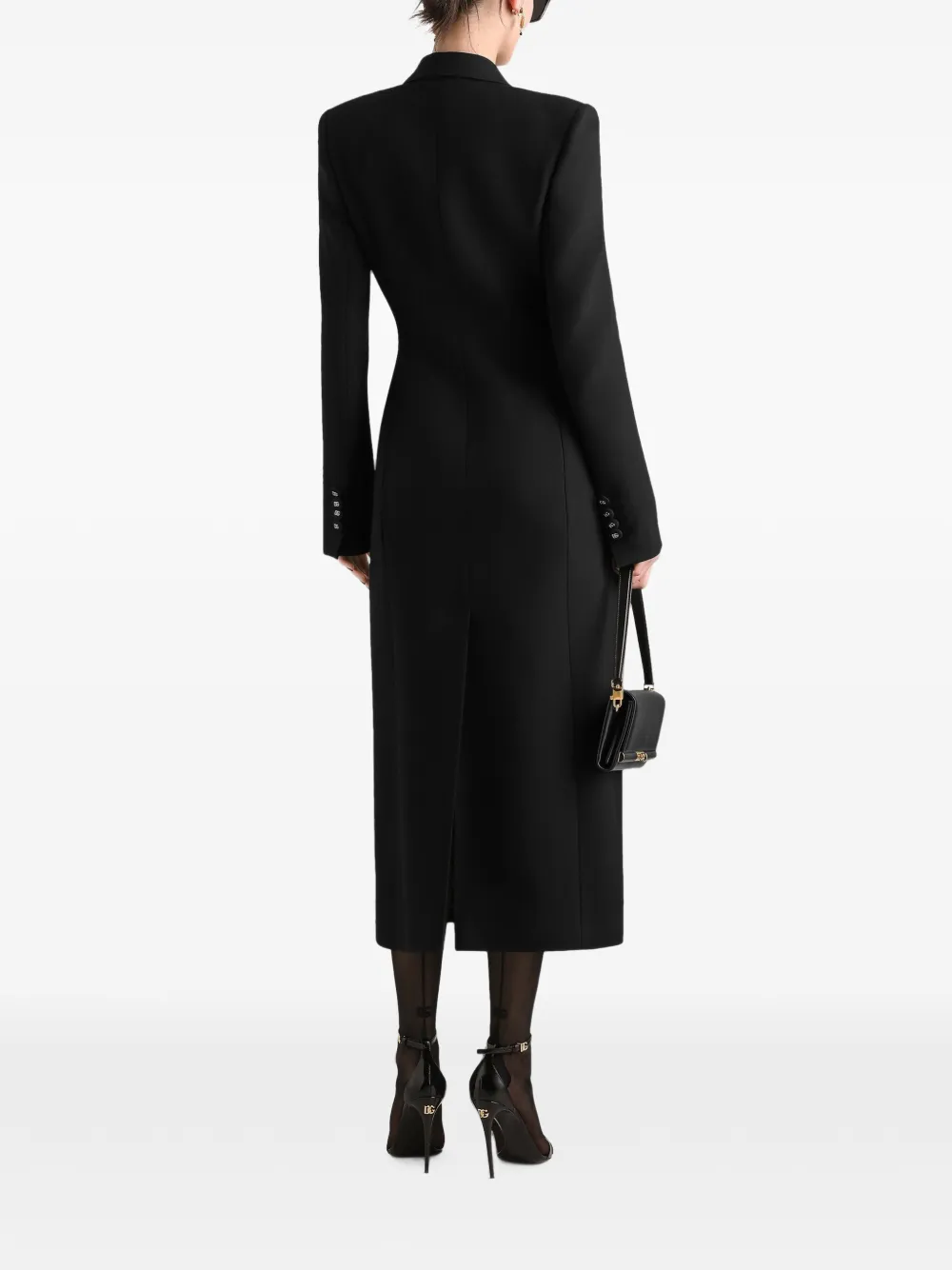 Dolce & Gabbana Jas met dubbele rij knopen van gabardine wol Zwart