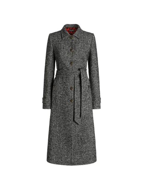 Dolce & Gabbana herringbone-pattern belted single-breasted coat