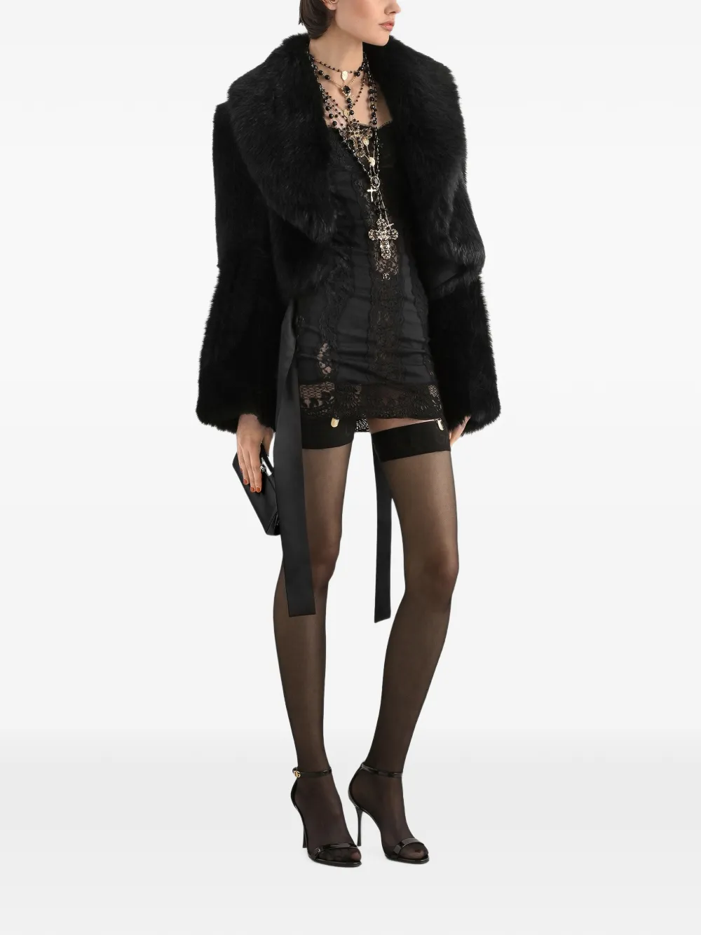 Dolce & Gabbana Lammy bolero Zwart
