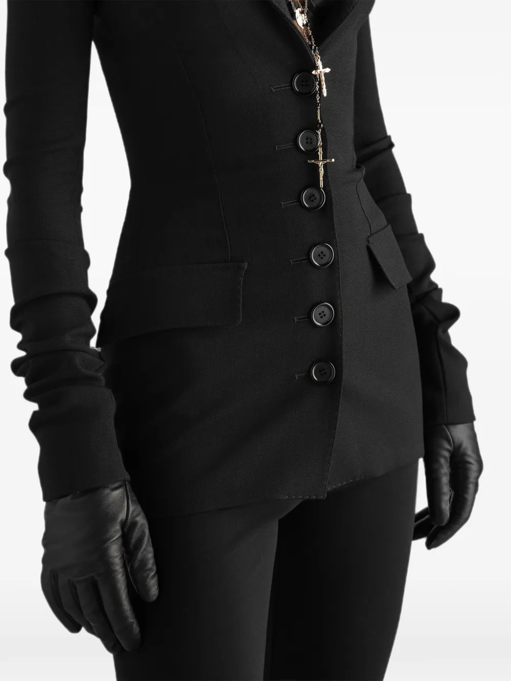 Dolce & Gabbana Wollen jack met enkele rij knopen Zwart
