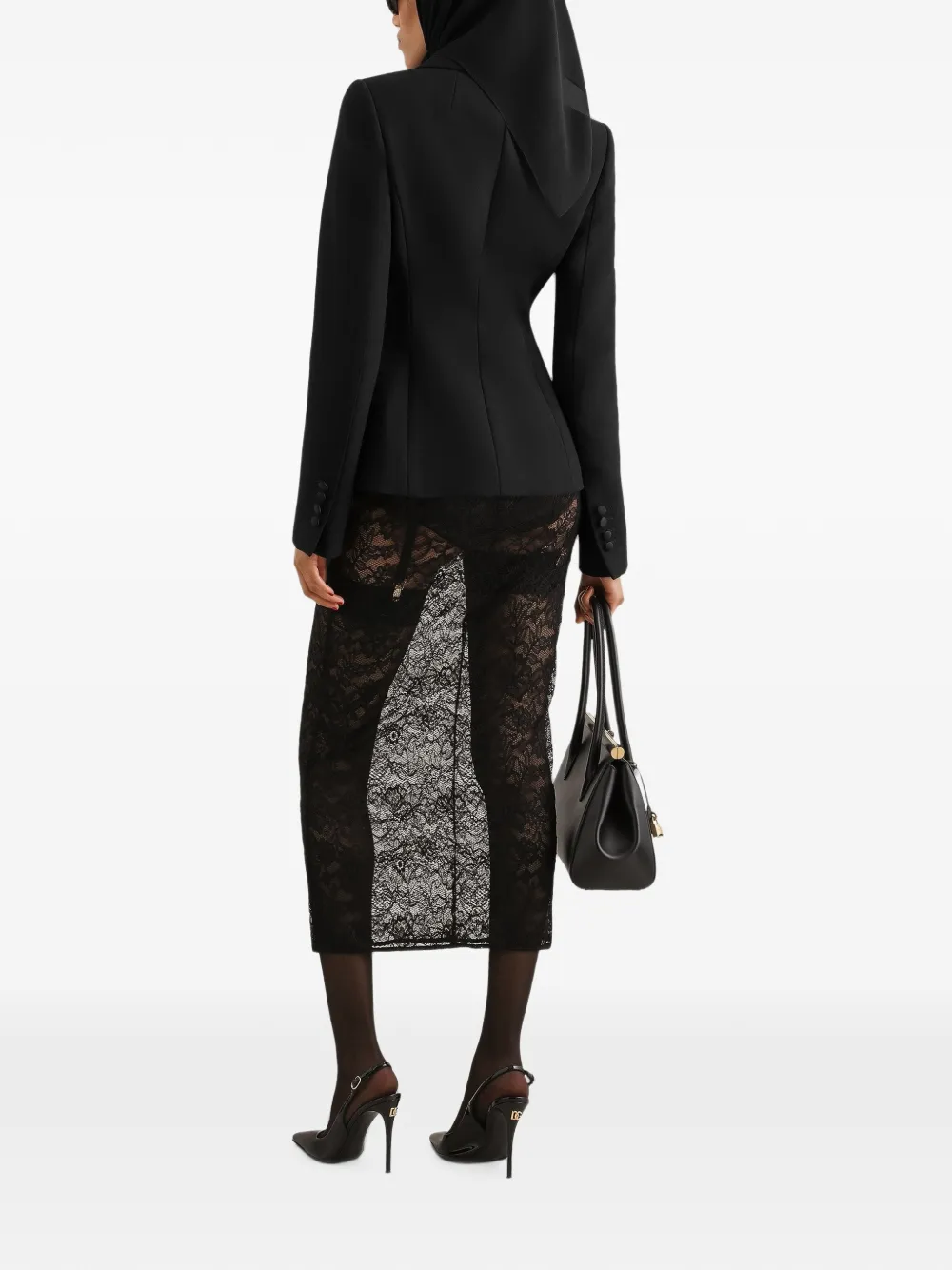 Dolce & Gabbana Cady wollen jack met dubbele rij knopen Zwart
