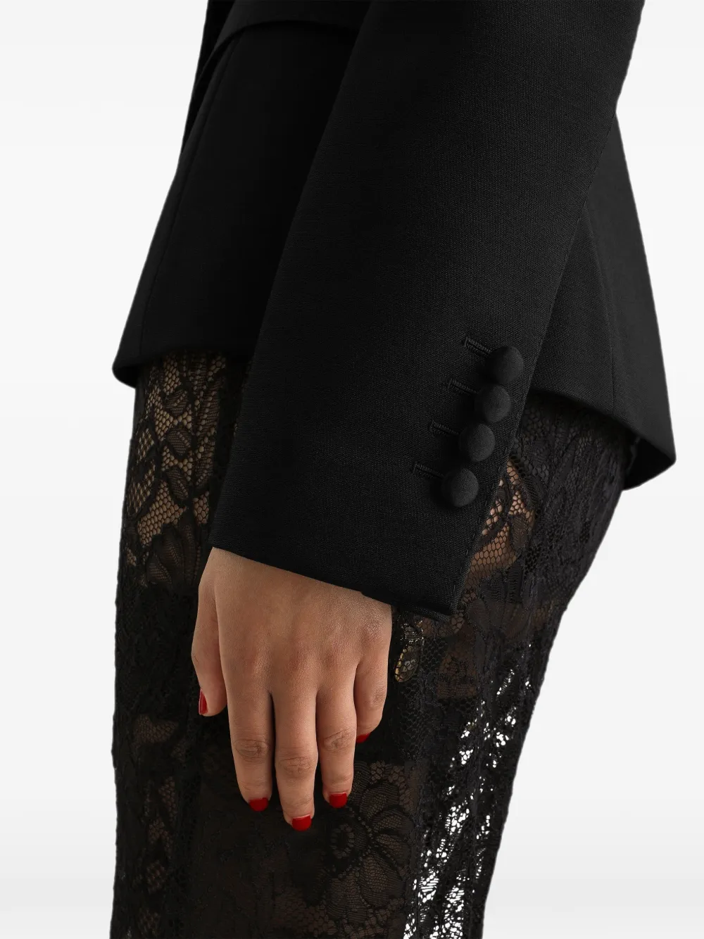 Dolce & Gabbana Cady wollen jack met dubbele rij knopen Zwart