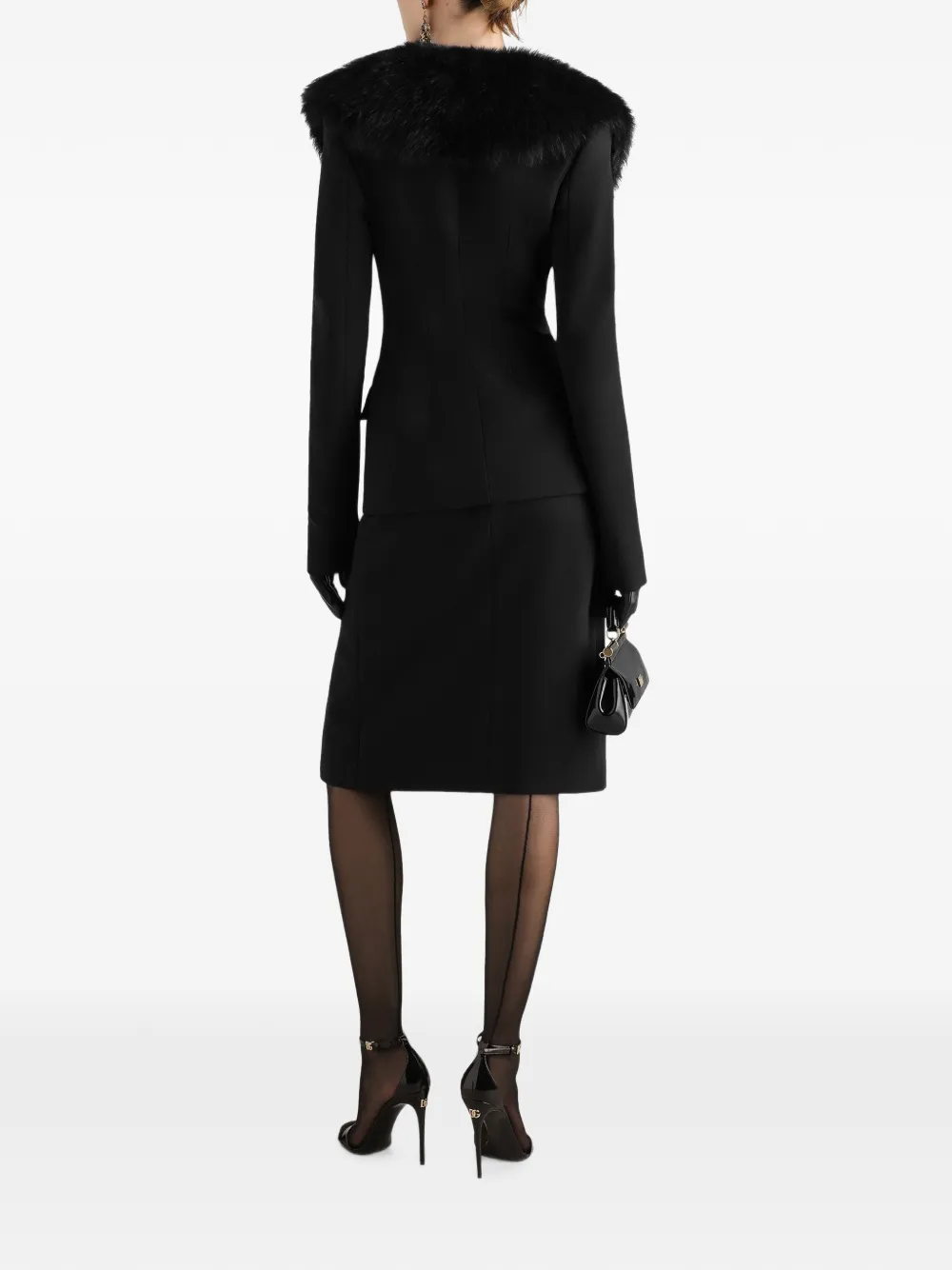Dolce & Gabbana wollen jack met enkele rij knopen Zwart