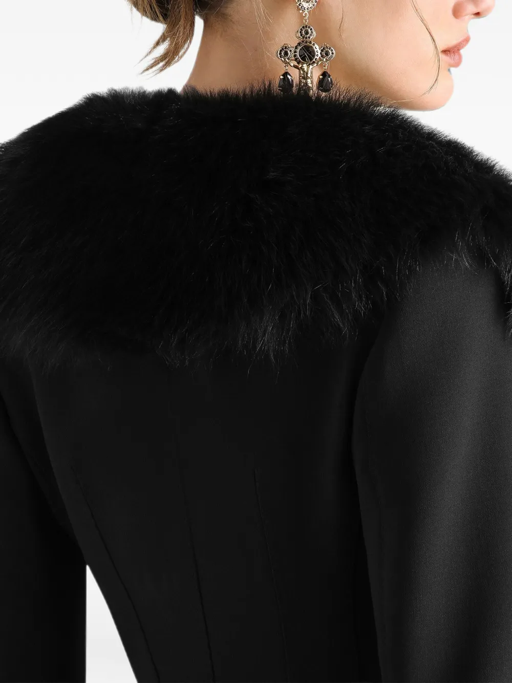Dolce & Gabbana wollen jack met enkele rij knopen Zwart